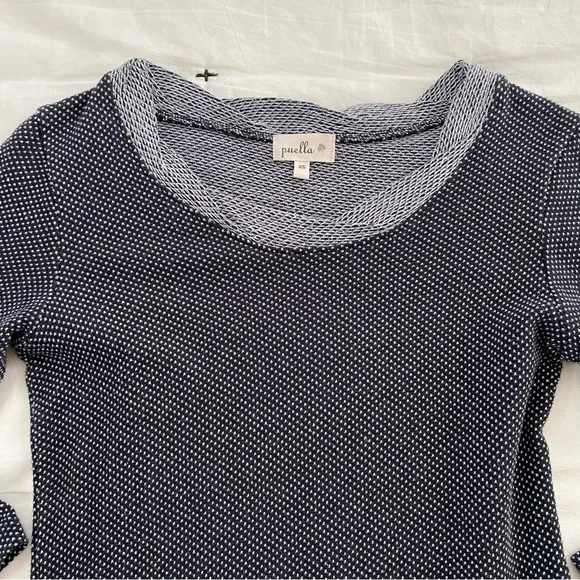 Anthropologie Puella Women's Textured Abingdon Dress Extra Small Gray/Black - Picture 5 of 8